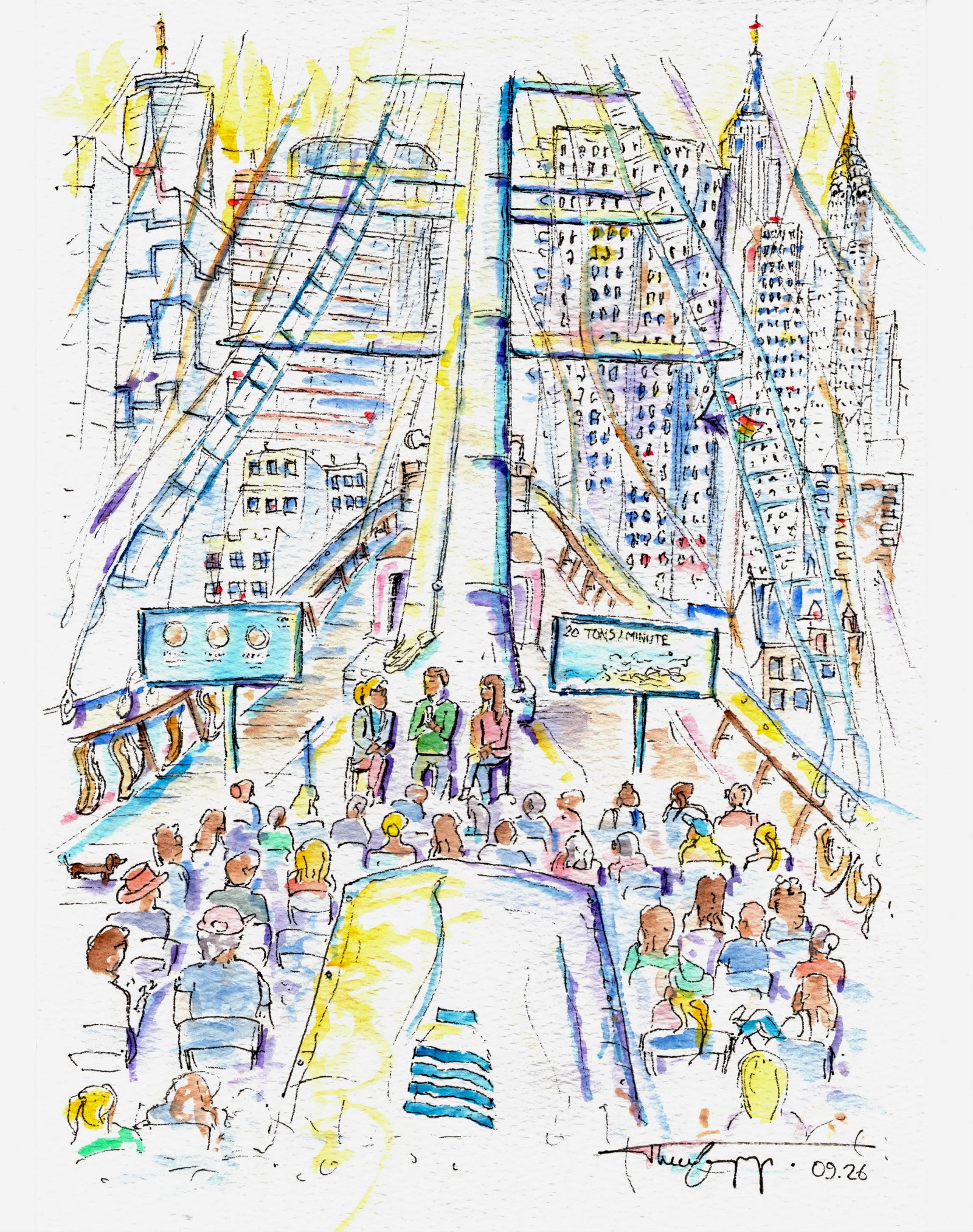 Watercolor thank-you card by Théo Grosgeorge, full size